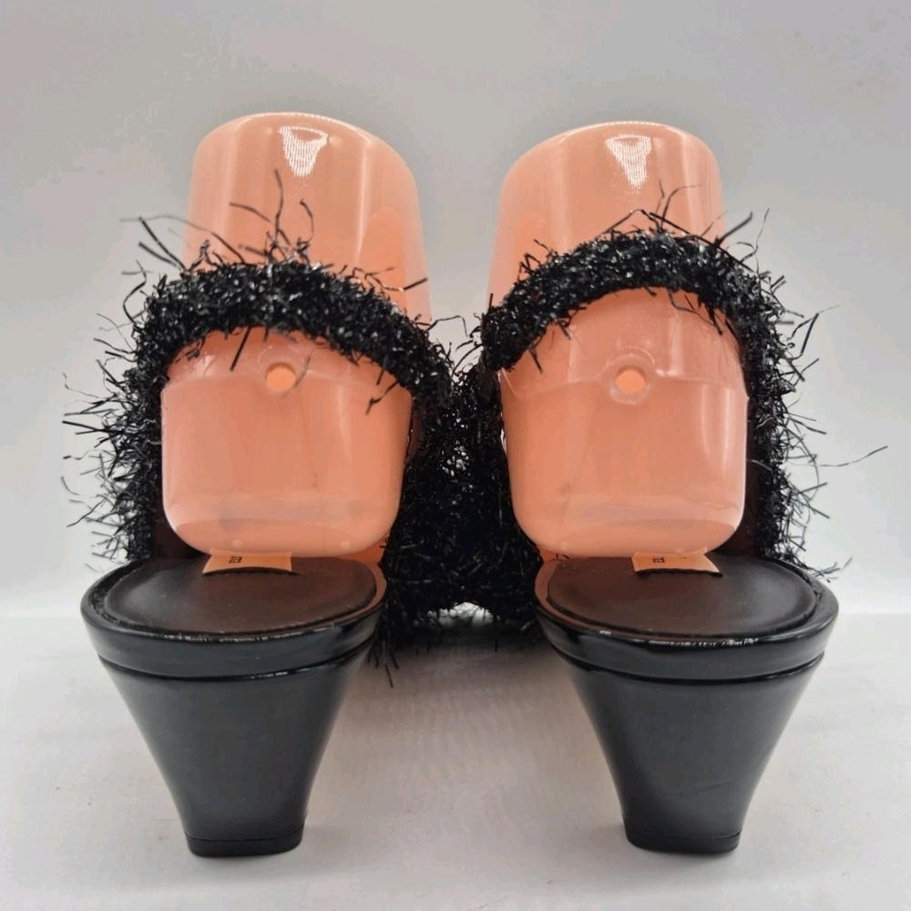 ANTONIO MELANI Black Textured Slingback Kitten Heel - Picture 6 of 12